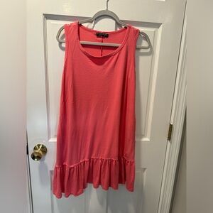 Coral tank dress with pockets.  Size medium.
